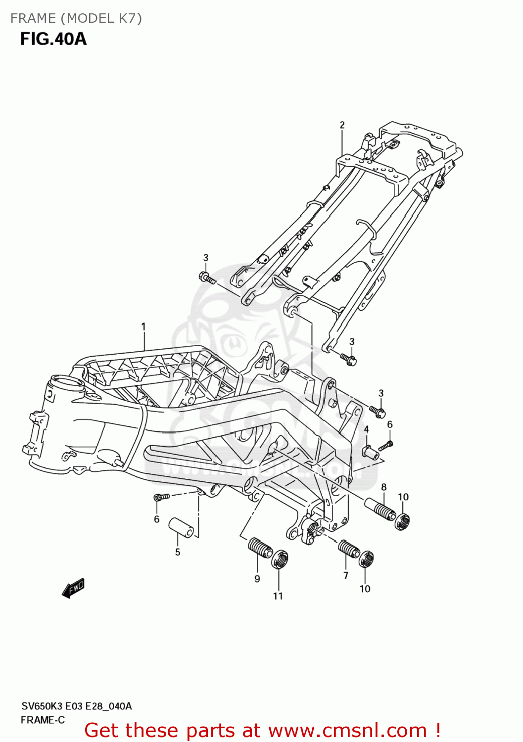 FRAME (MODEL K7) SV650 2006 (K6) USA (E03)