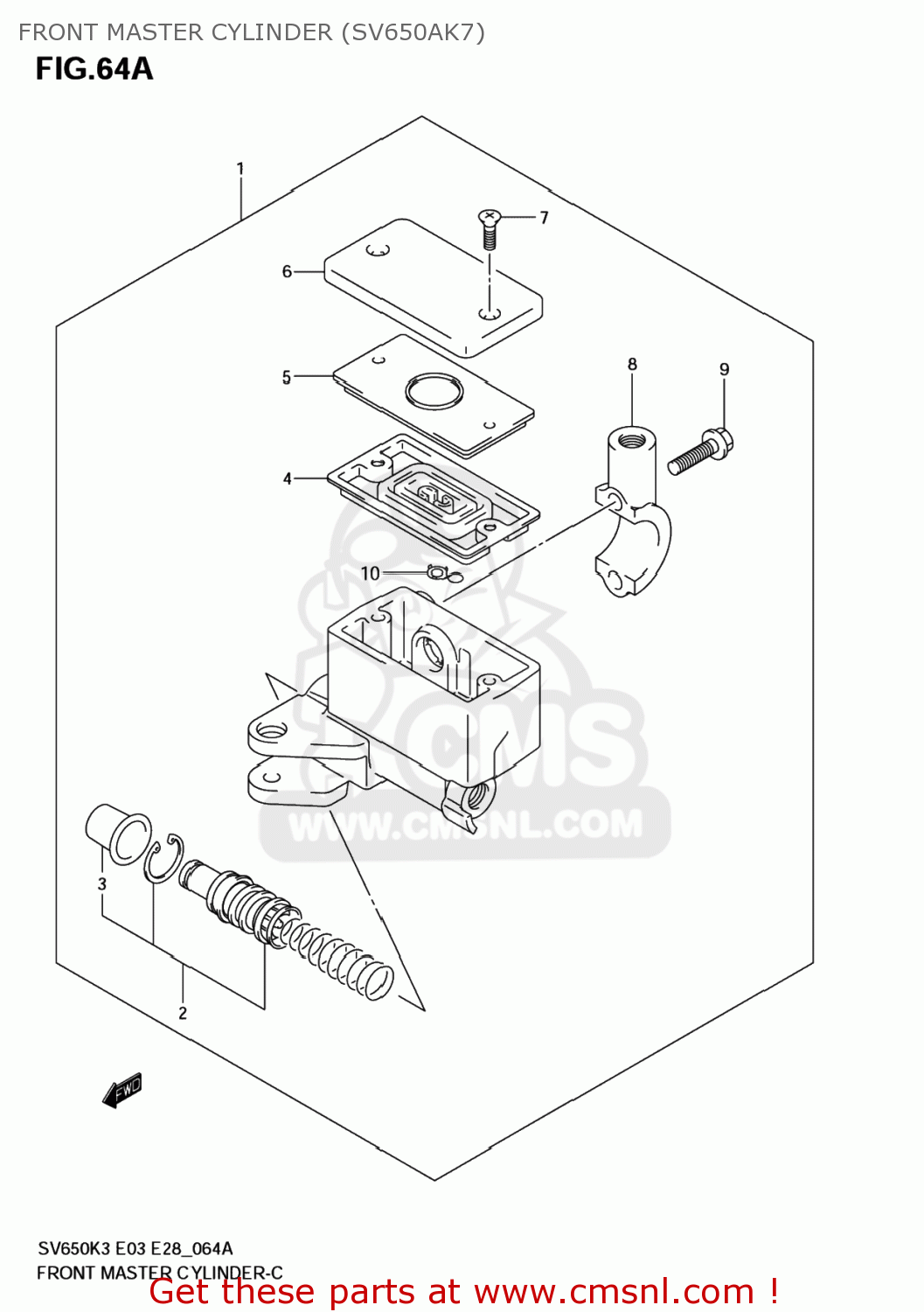 FRONT MASTER CYLINDER (SV650AK7) SV650 2006 (K6) USA (E03)