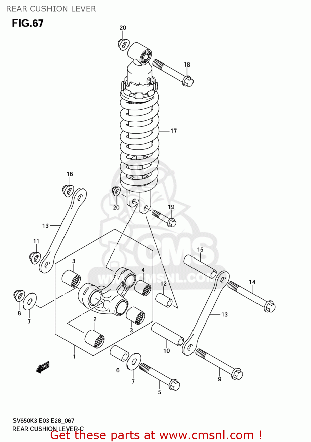 REAR CUSHION LEVER SV650 2006 (K6) USA (E03)