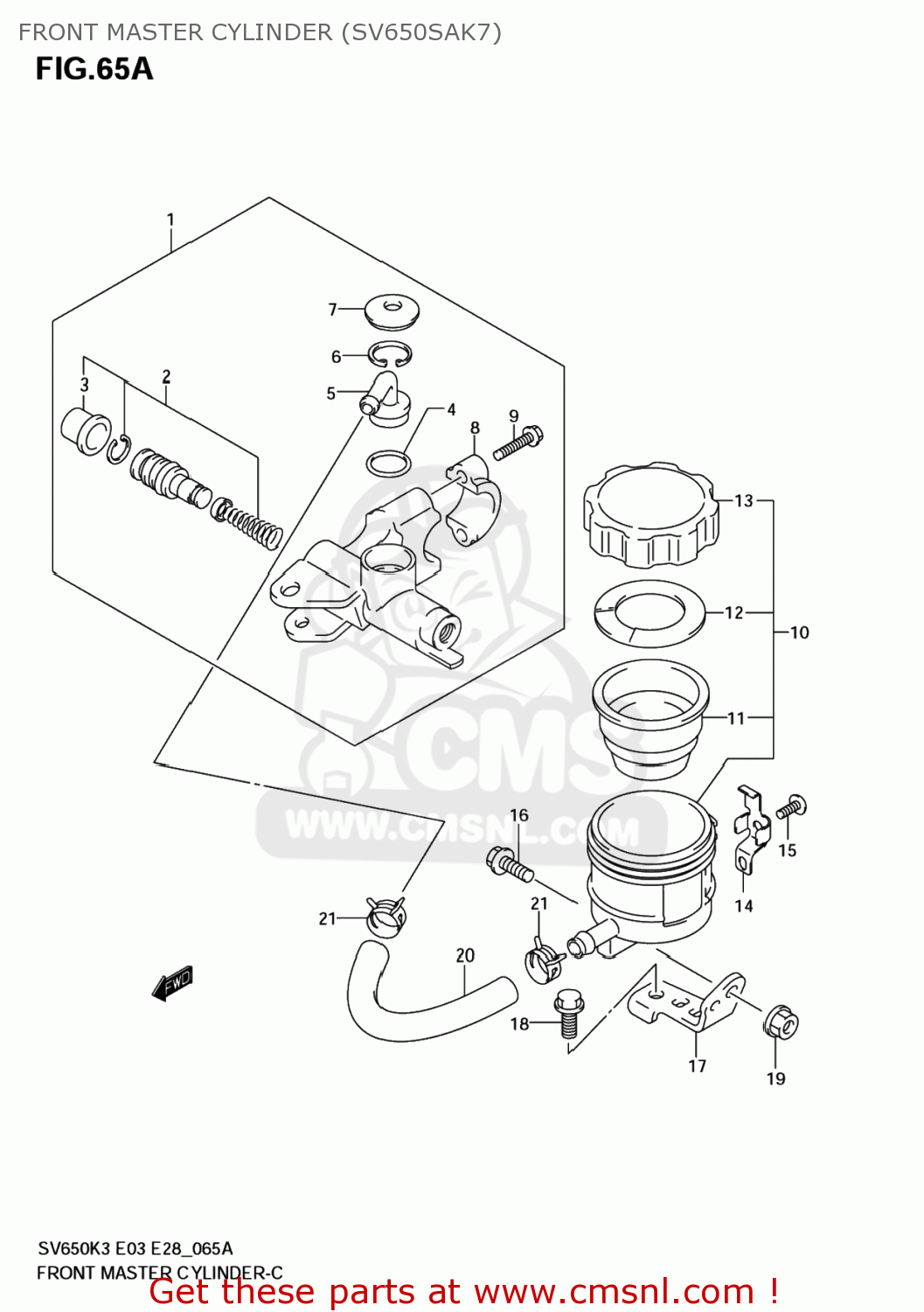 FRONT MASTER CYLINDER (SV650SAK7) SV650 2007 (K7) USA (E03)