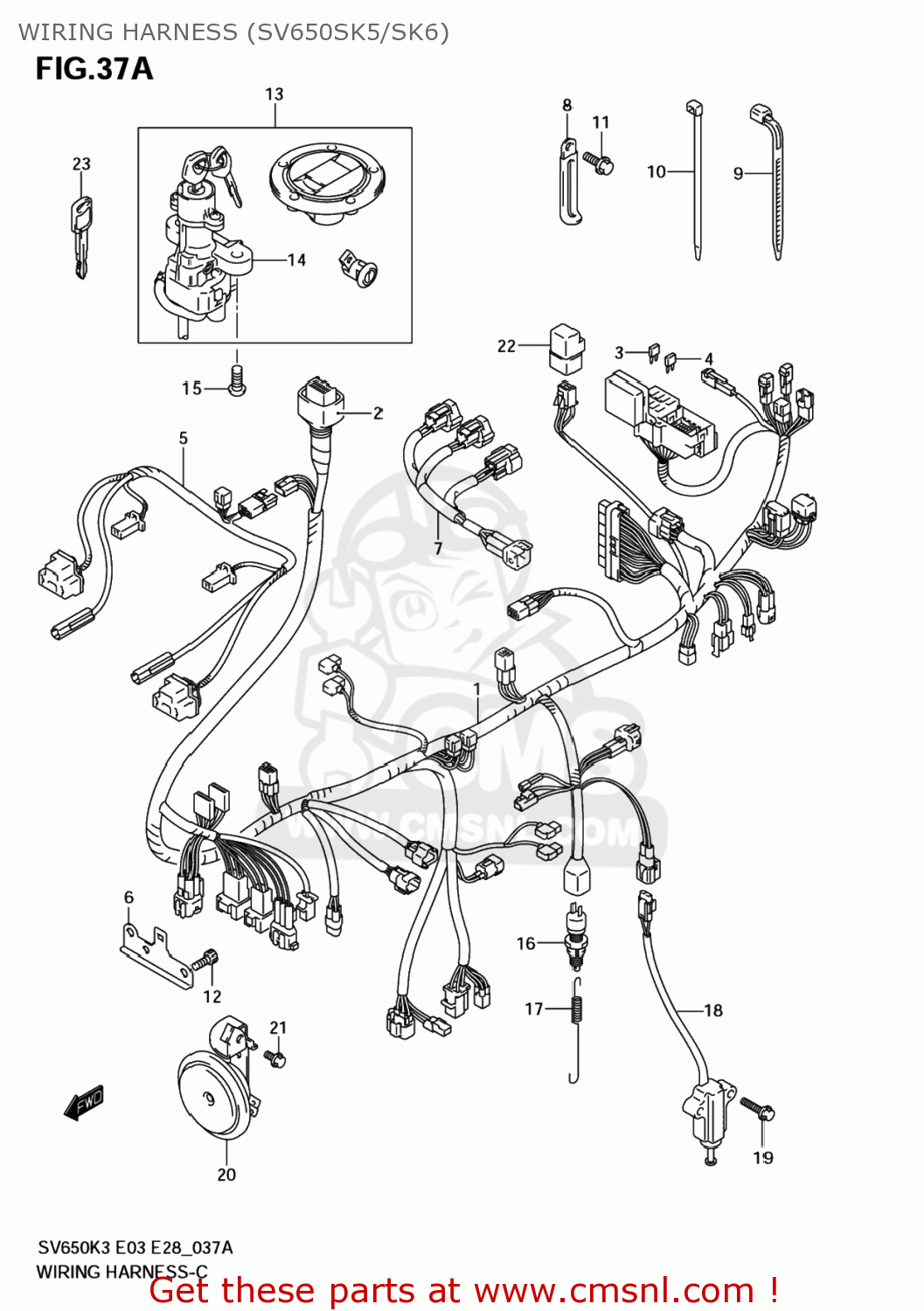 WIRING HARNESS (SV650SK5/SK6) SV650 2007 (K7) USA (E03)