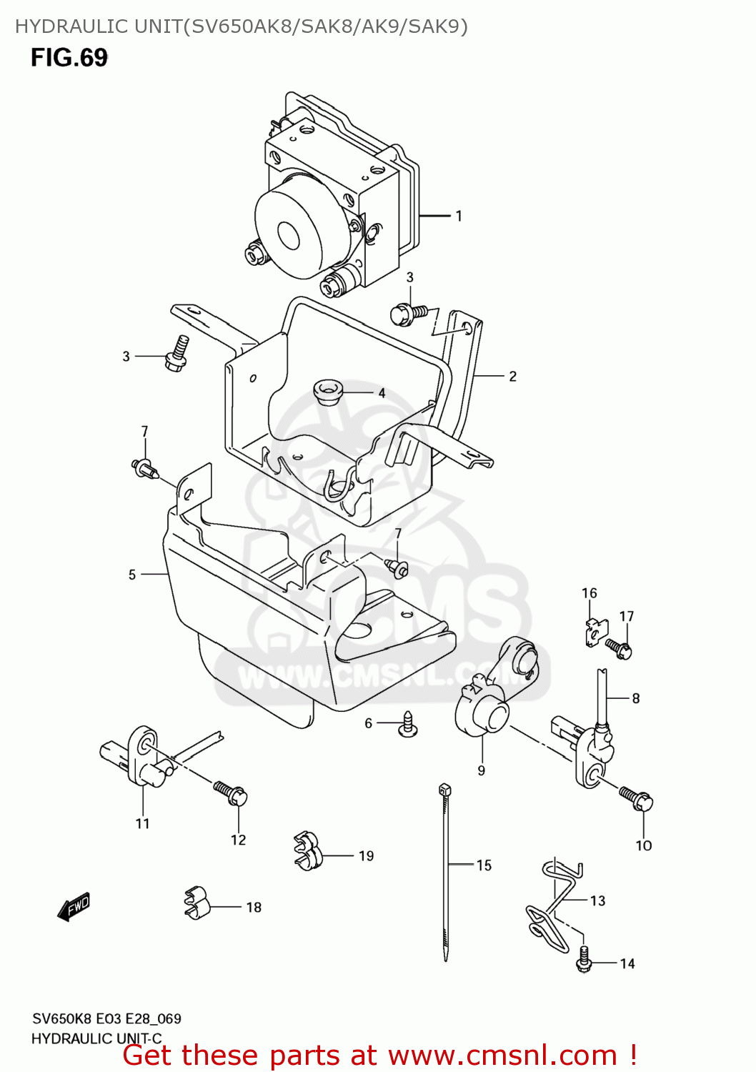 HYDRAULIC UNIT(SV650AK8/SAK8/AK9/SAK9) SV650 2008 (K8) USA (E03)