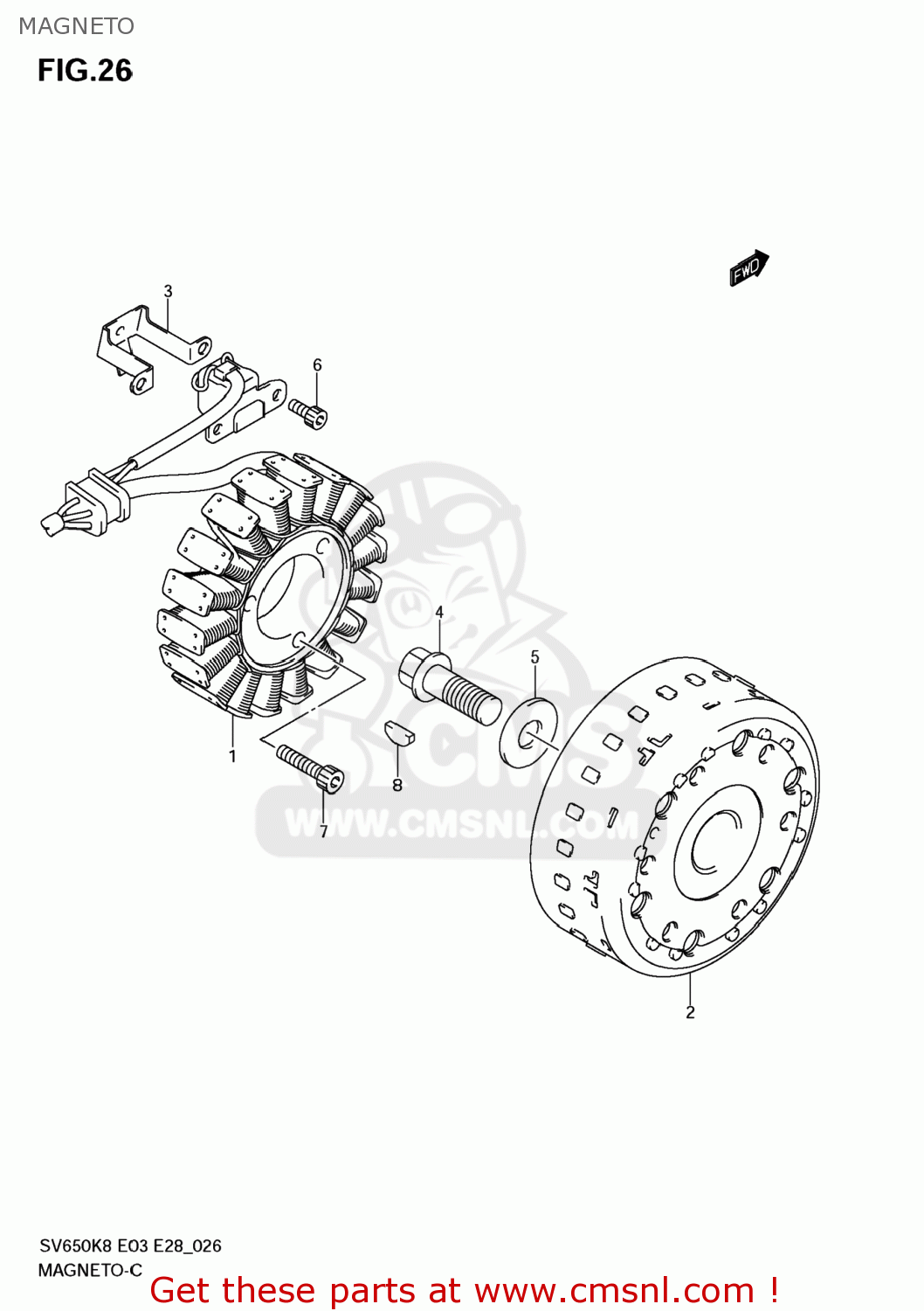 MAGNETO SV650 2008 (K8) USA (E03)