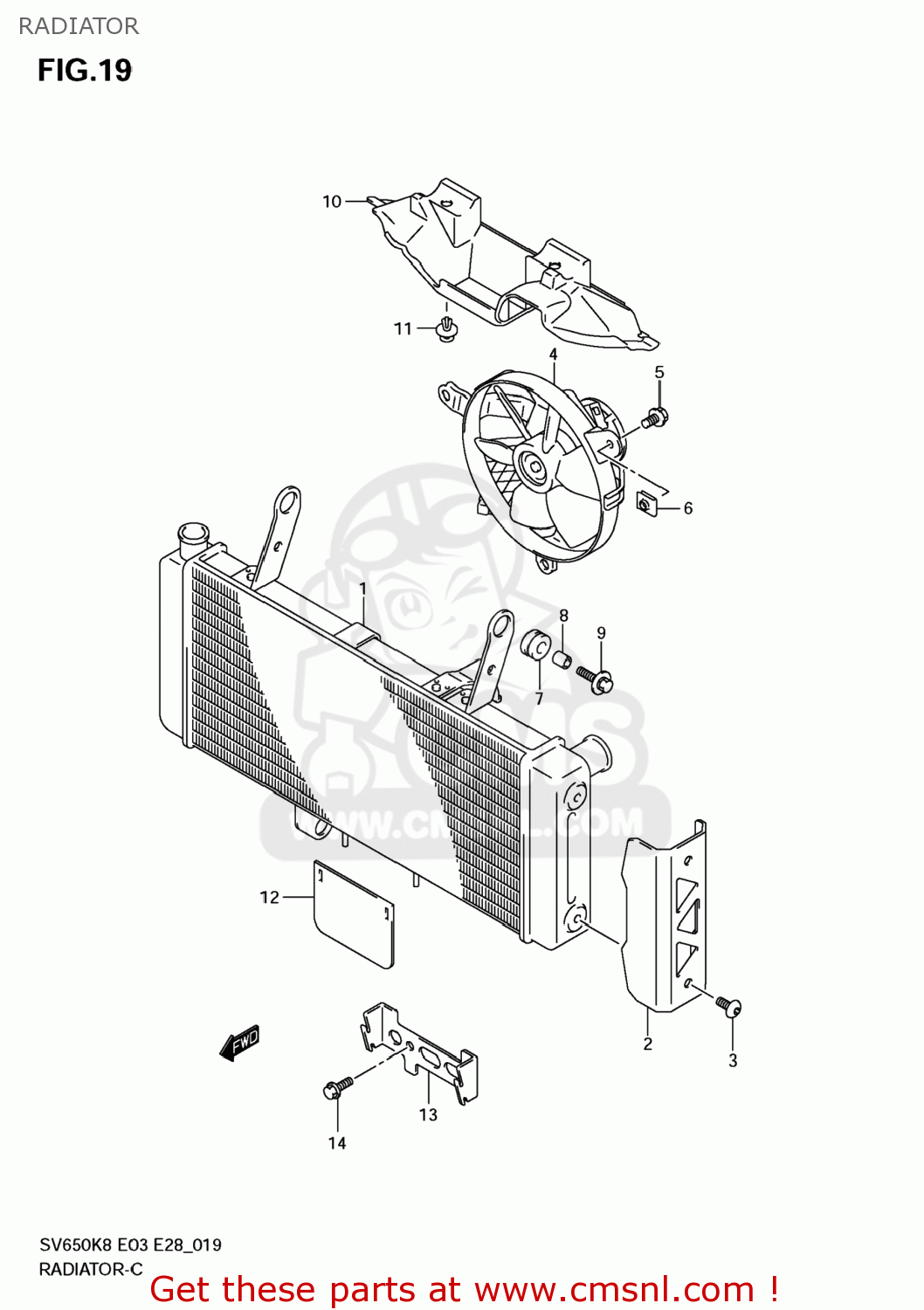 RADIATOR SV650 2008 (K8) USA (E03)