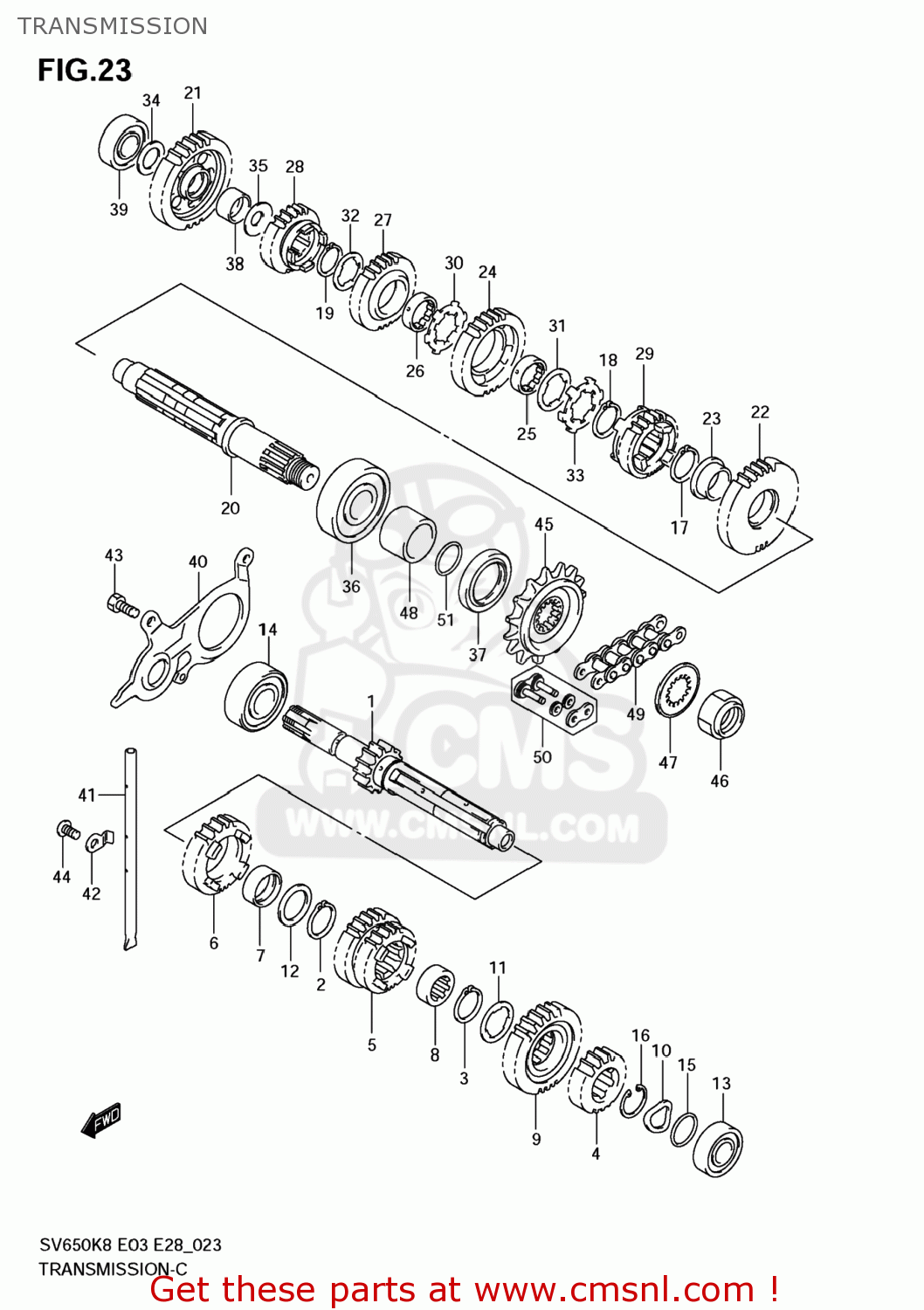 TRANSMISSION SV650 2008 (K8) USA (E03)