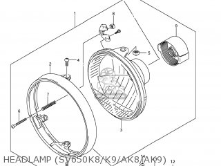HEADLAMP (SV650K8/K9/AK8/AK9) - SV650 2008 (K8) USA (E03)