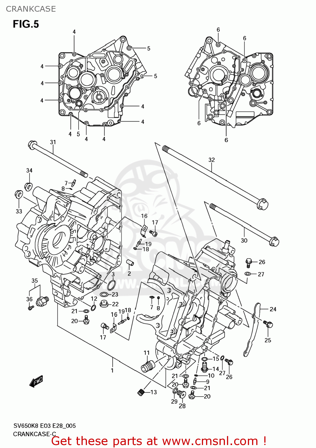 CRANKCASE SV650 2009 (K9) USA (E03)