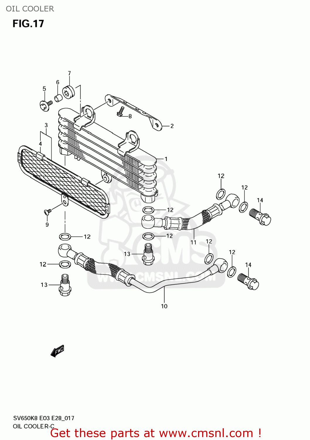OIL COOLER SV650 2009 (K9) USA (E03)