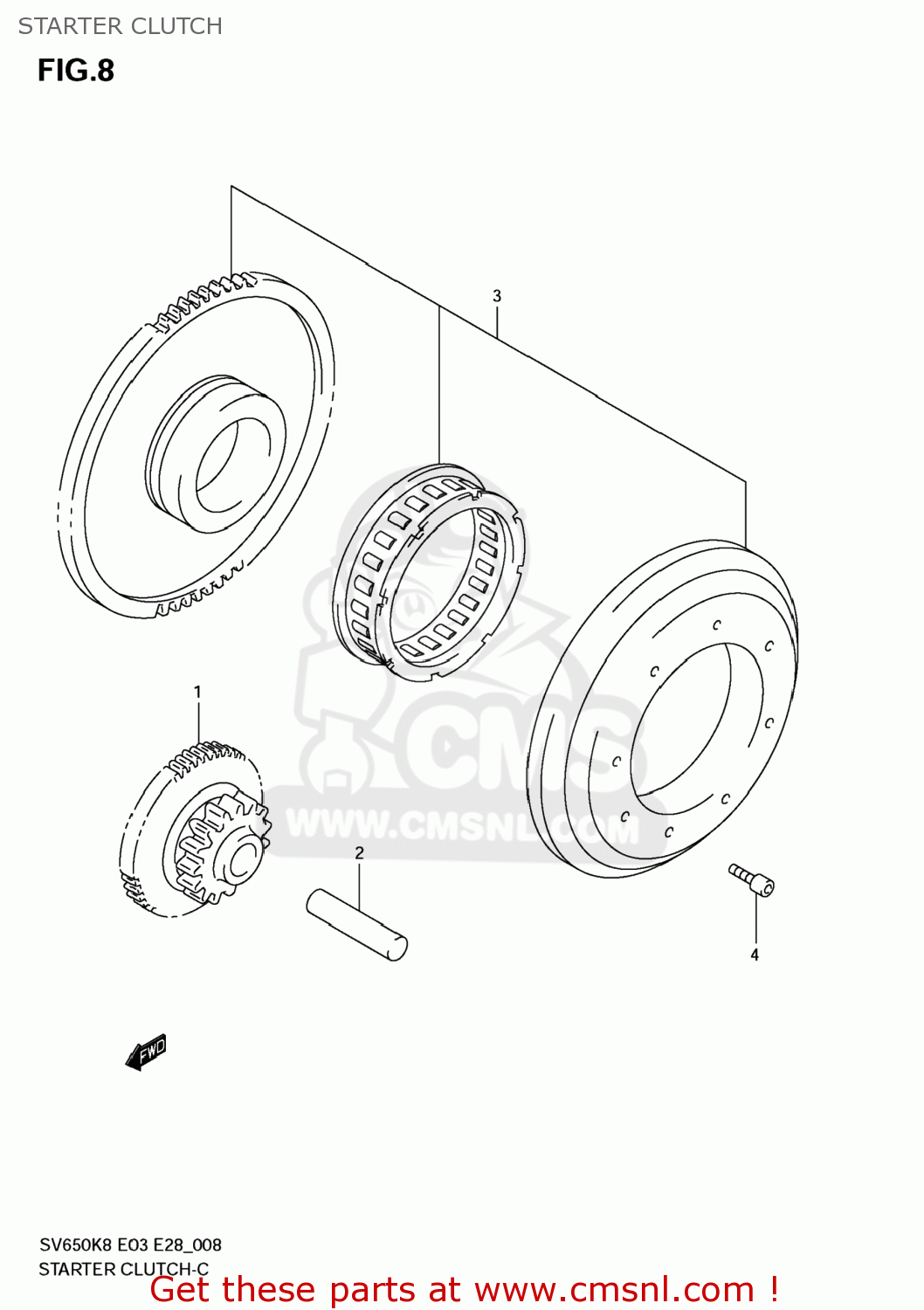 STARTER CLUTCH SV650 2009 (K9) USA (E03)