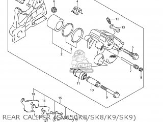 REAR CALIPER (SV650K8/SK8/K9/SK9) - SV650 2009 (K9) USA (E03)
