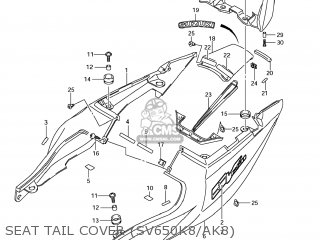 SEAT TAIL COVER (SV650K8/AK8) - SV650 2009 (K9) USA (E03)