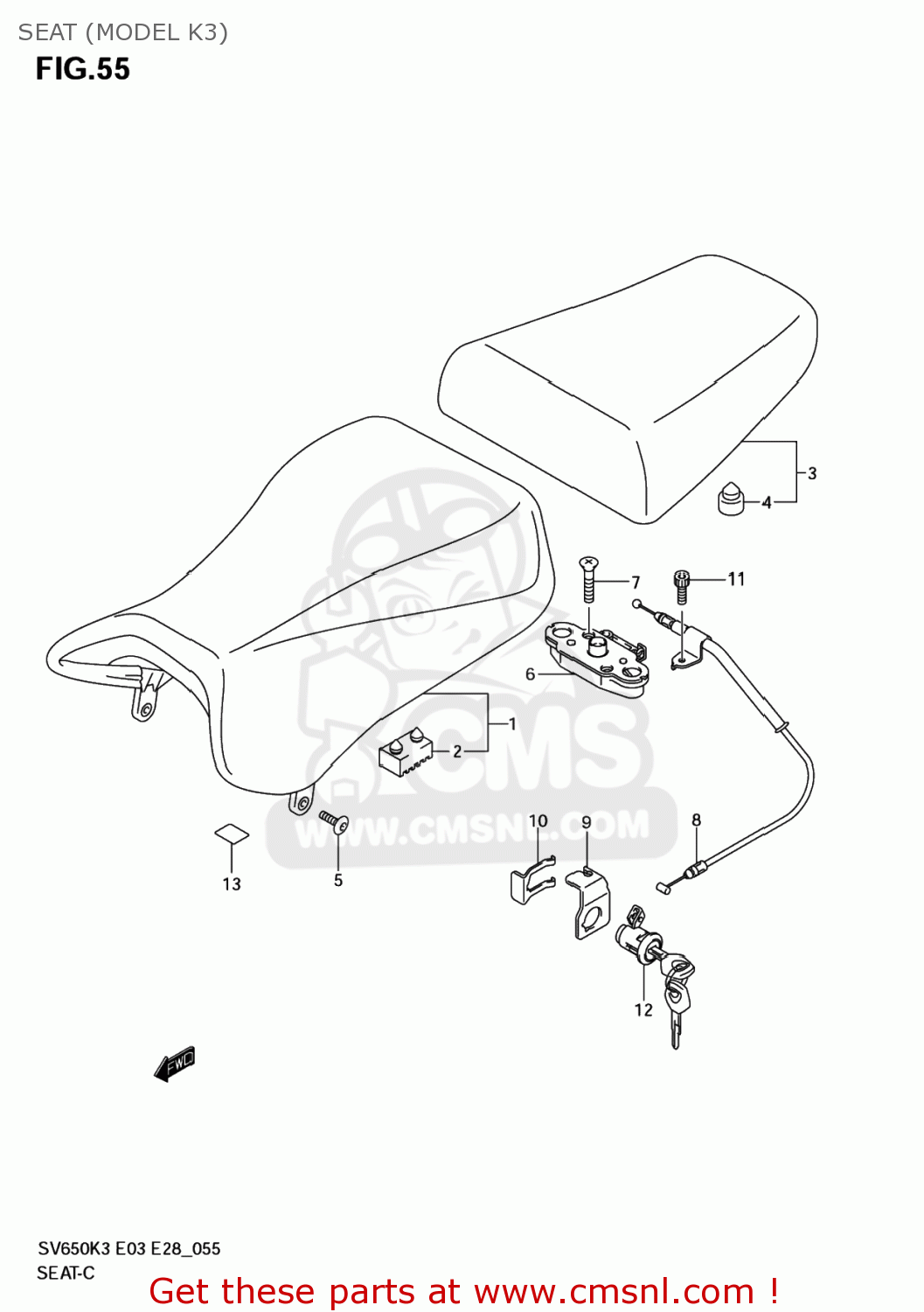 SEAT (MODEL K3) SV650A 2003 (K3) USA (E03)