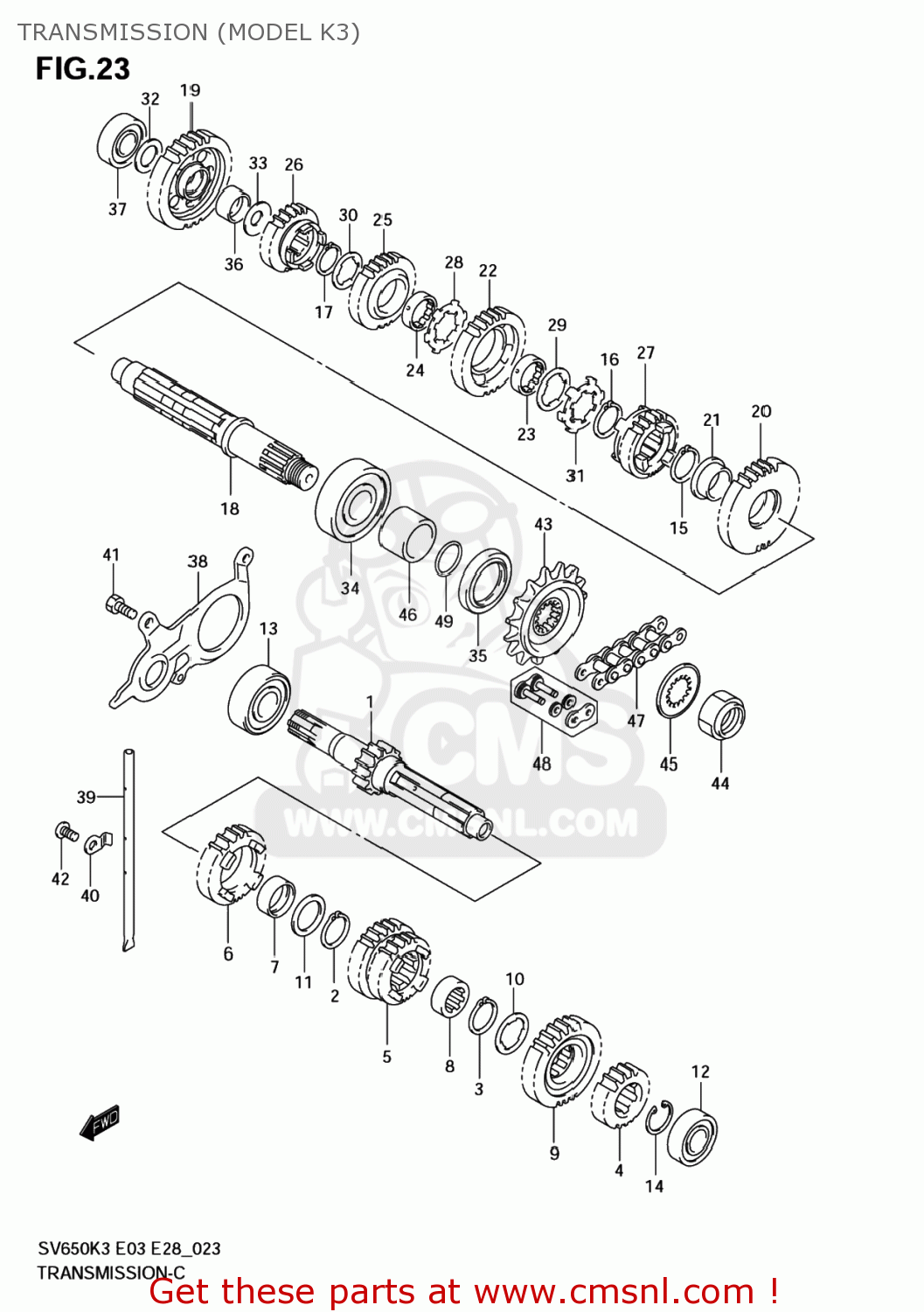 TRANSMISSION (MODEL K3) SV650A 2003 (K3) USA (E03)