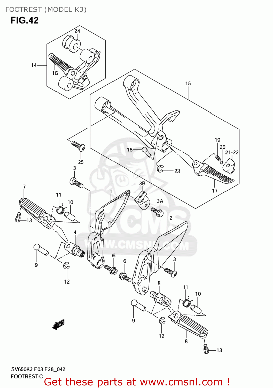 FOOTREST (MODEL K3) SV650A 2004 (K4) USA (E03)