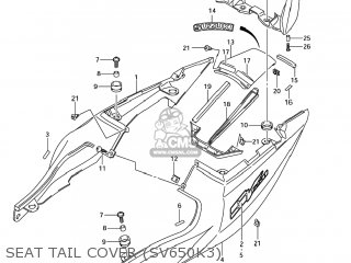 SEAT TAIL COVER (SV650K3) - SV650A 2004 (K4) USA (E03)