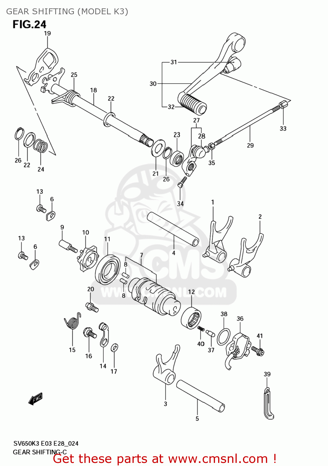 GEAR SHIFTING (MODEL K3) SV650A 2005 (K5) USA (E03)
