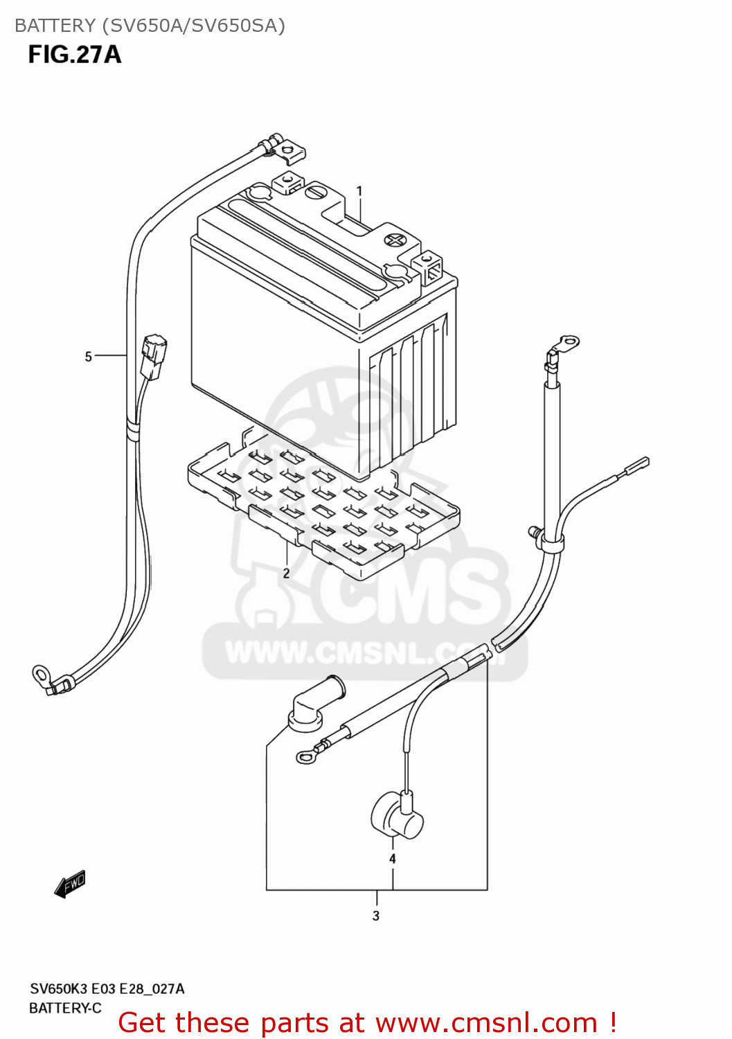 BATTERY (SV650A/SV650SA) SV650A 2006 (K6) USA (E03)