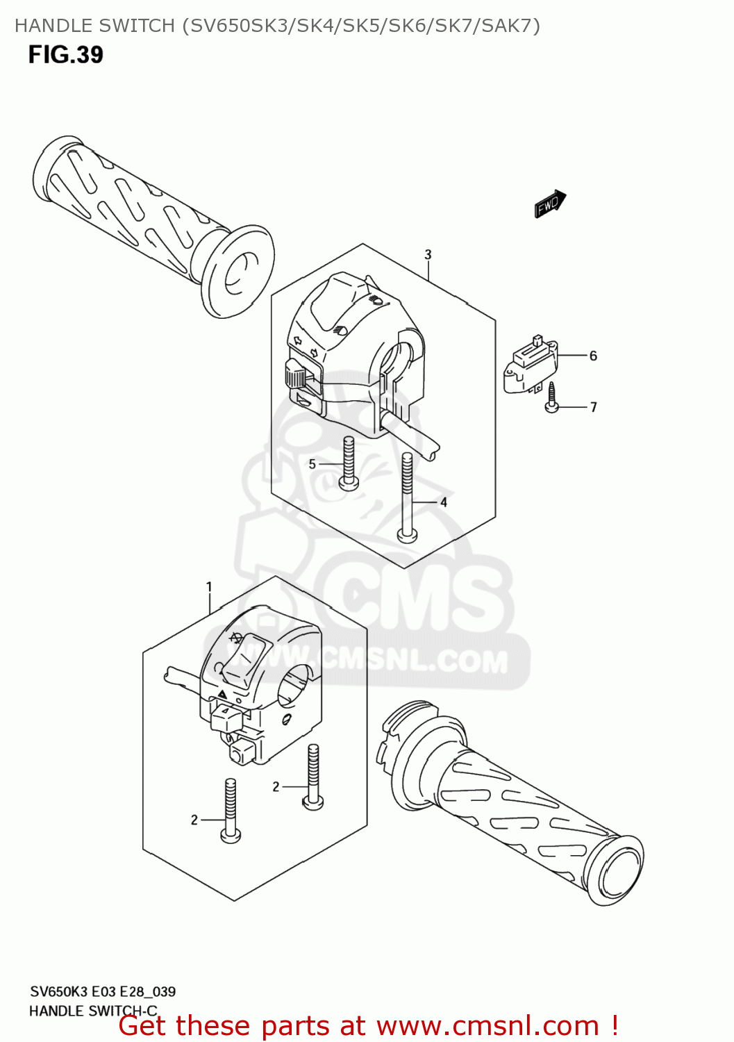 HANDLE SWITCH (SV650SK3/SK4/SK5/SK6/SK7/SAK7) SV650A 2006 (K6) USA (E03)