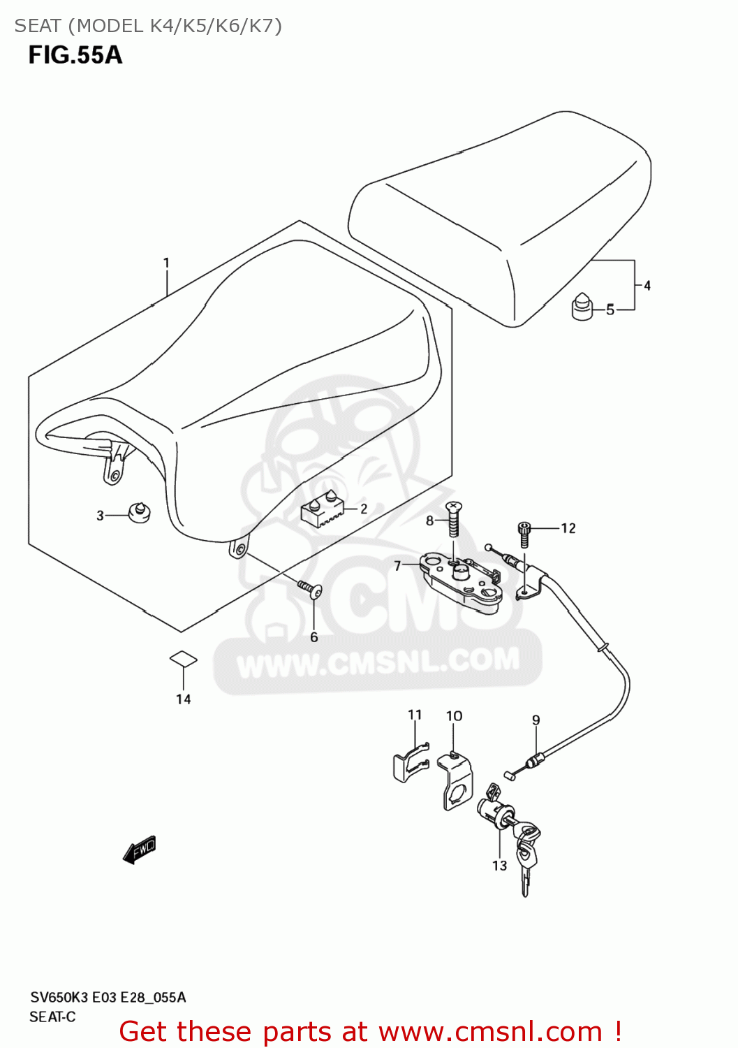 SEAT (MODEL K4/K5/K6/K7) SV650A 2006 (K6) USA (E03)