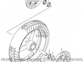 FRONT WHEEL (SV650K3/SK3/K4/SK4/K5/SK5/K6/SK6/K7/SK7) - SV650A 2007 (K7) USA (E03)