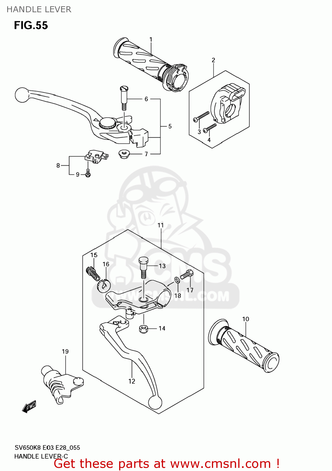 HANDLE LEVER SV650A 2008 (K8) USA (E03)