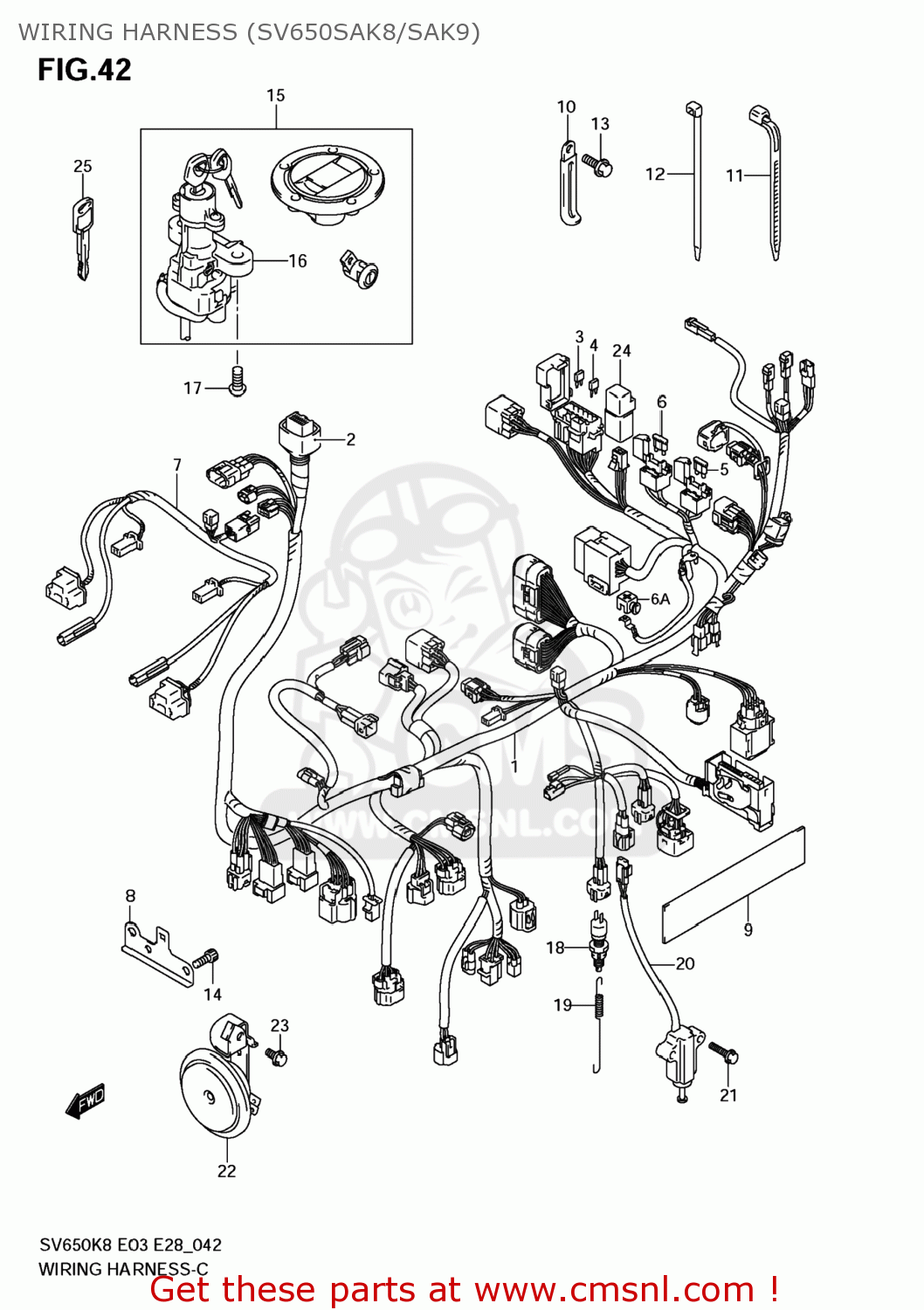 WIRING HARNESS (SV650SAK8/SAK9) SV650A 2008 (K8) USA (E03)