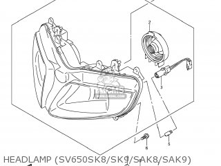 HEADLAMP (SV650SK8/SK9/SAK8/SAK9) - SV650A 2008 (K8) USA (E03)