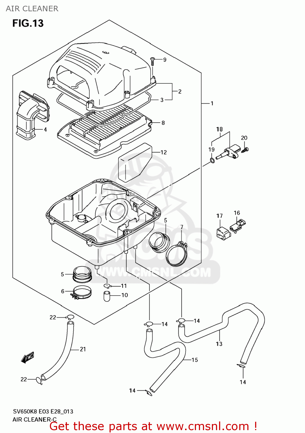 AIR CLEANER SV650A 2009 (K9) USA (E03)