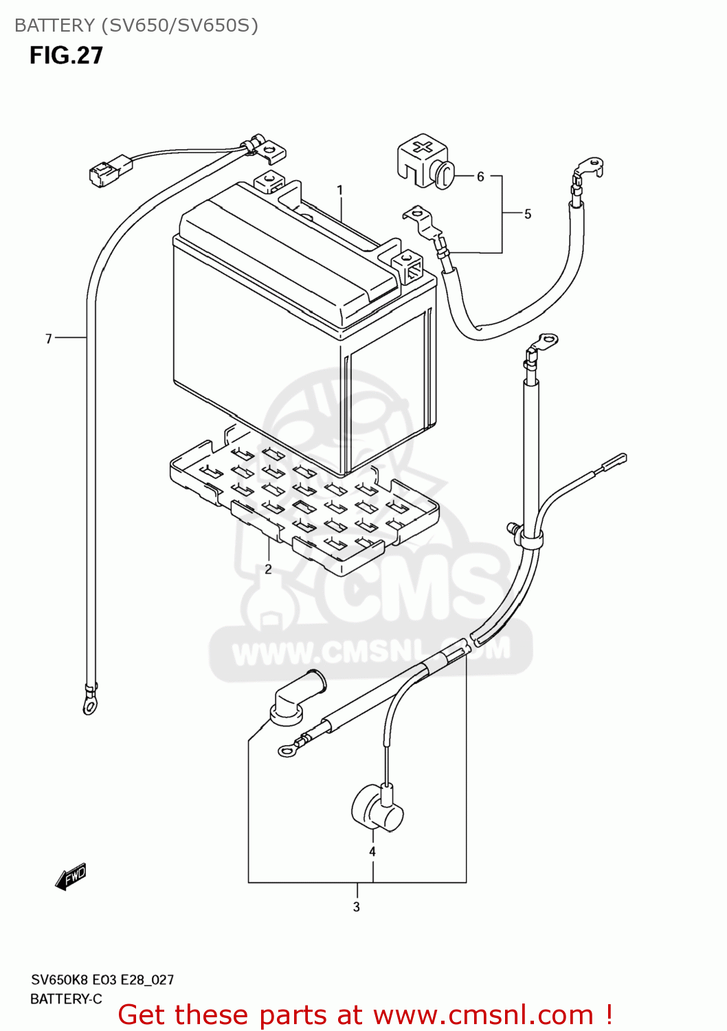 BATTERY (SV650/SV650S) SV650A 2009 (K9) USA (E03)