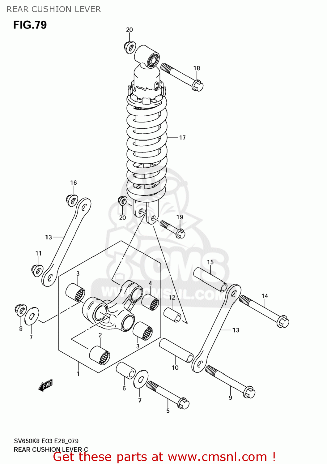 REAR CUSHION LEVER SV650A 2009 (K9) USA (E03)