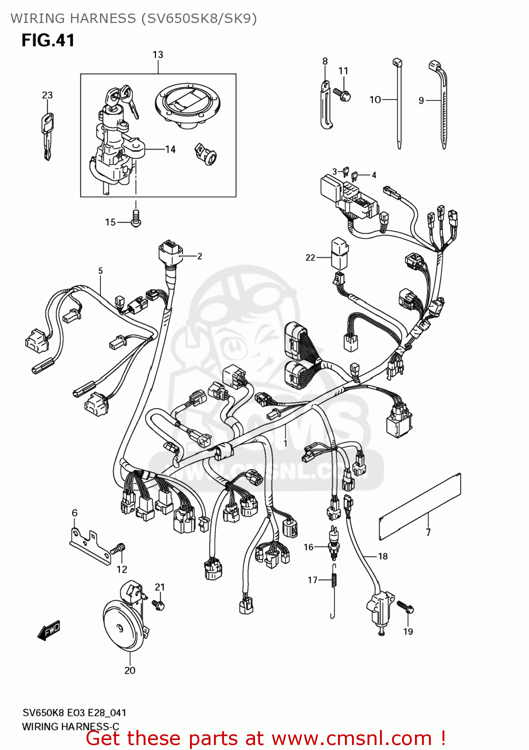 WIRING HARNESS (SV650SK8/SK9) SV650A 2009 (K9) USA (E03)