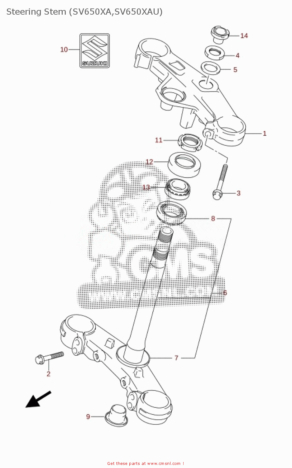 Suzuki SV650A(AU)(XA)(XAU) 2021 Steering Stem (SV650XA,SV650XAU) - buy ...