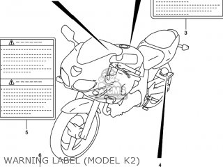 WARNING LABEL (MODEL K2) - SV650S 1999 (X) USA (E03)
