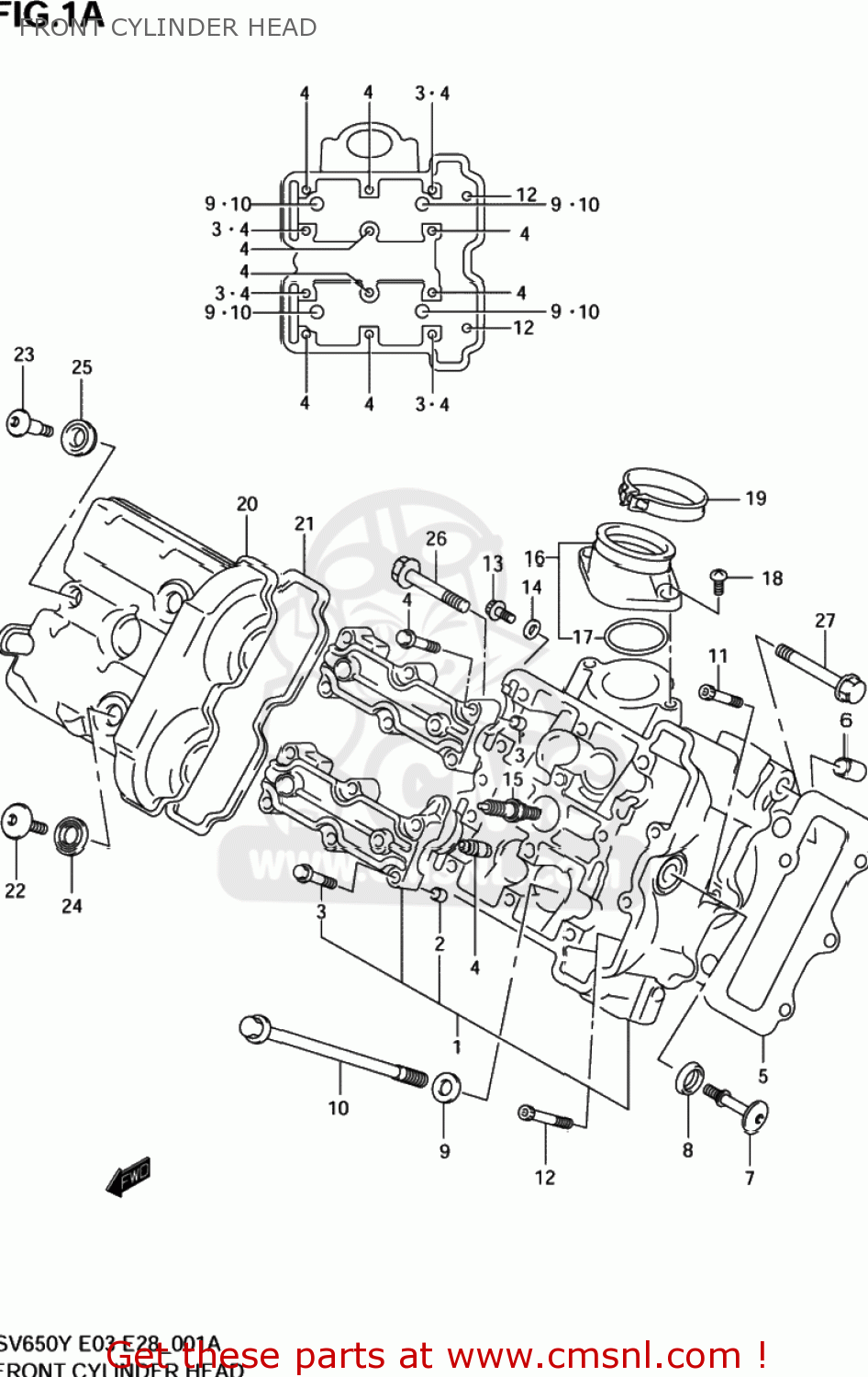FRONT CYLINDER HEAD SV650S 2000 (Y) USA (E03)