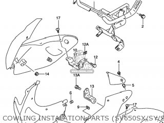 COWLING INSTALATION PARTS (SV650SX/SY/SK1/SK2) - SV650S 2000 (Y) USA (E03)