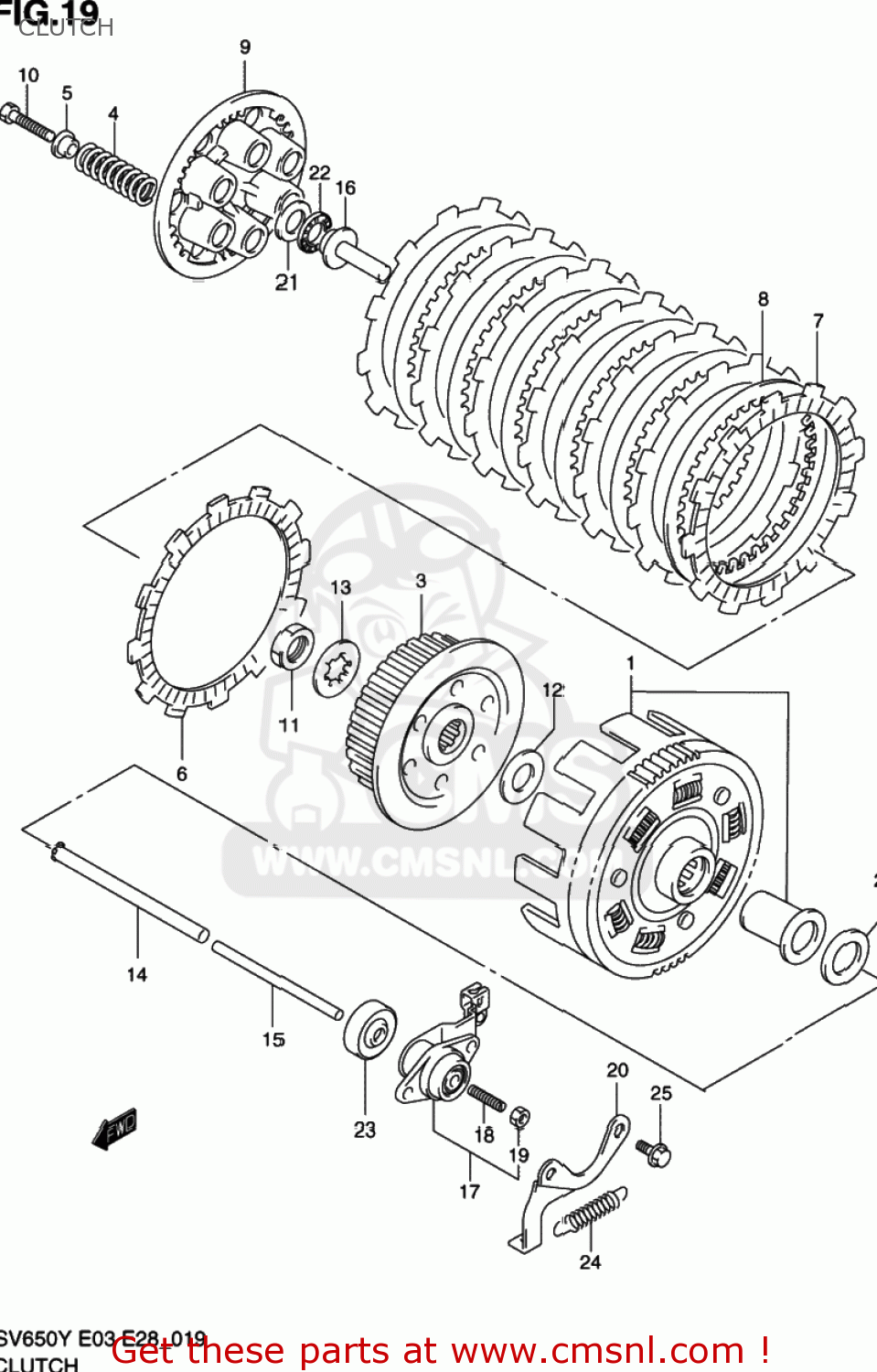 CLUTCH SV650S 2001 (K1) USA (E03)
