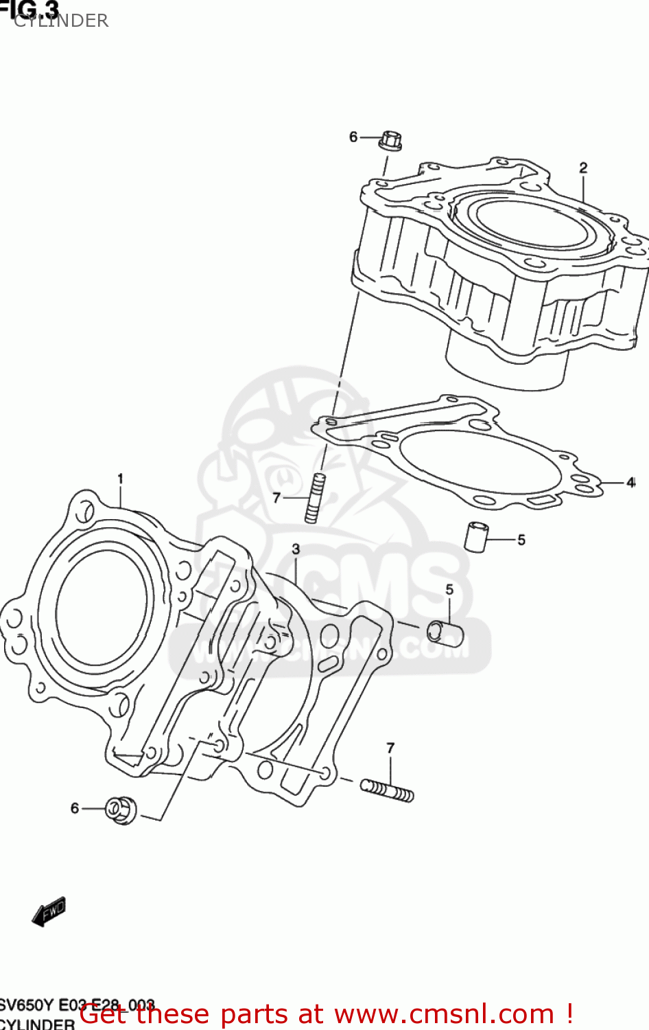 CYLINDER SV650S 2001 (K1) USA (E03)