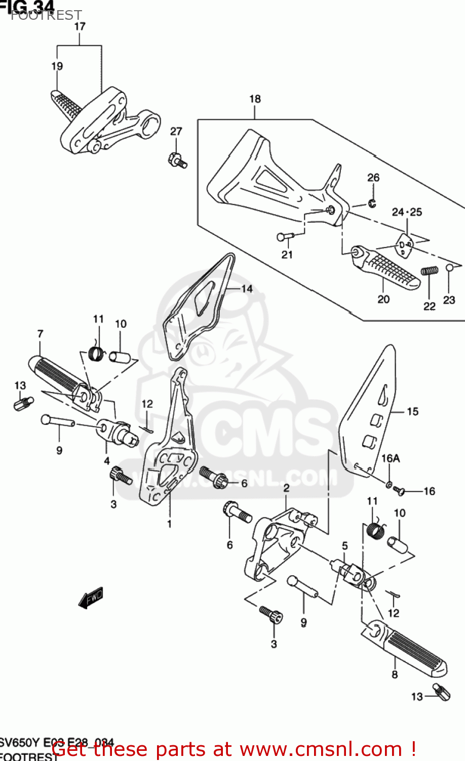 FOOTREST SV650S 2001 (K1) USA (E03)