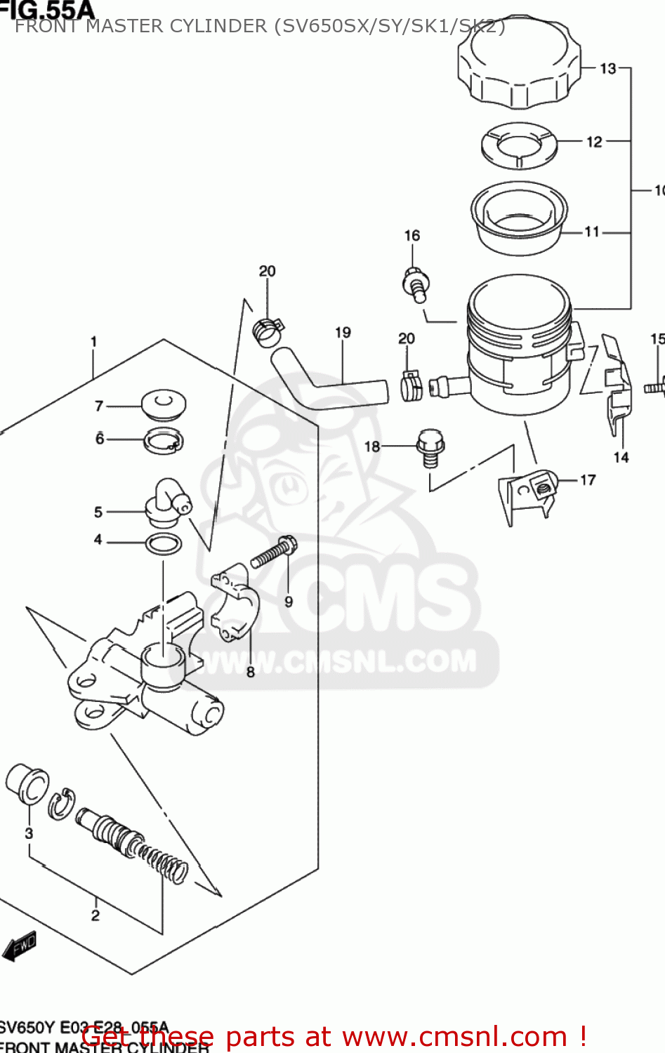 FRONT MASTER CYLINDER (SV650SX/SY/SK1/SK2) SV650S 2001 (K1) USA (E03)