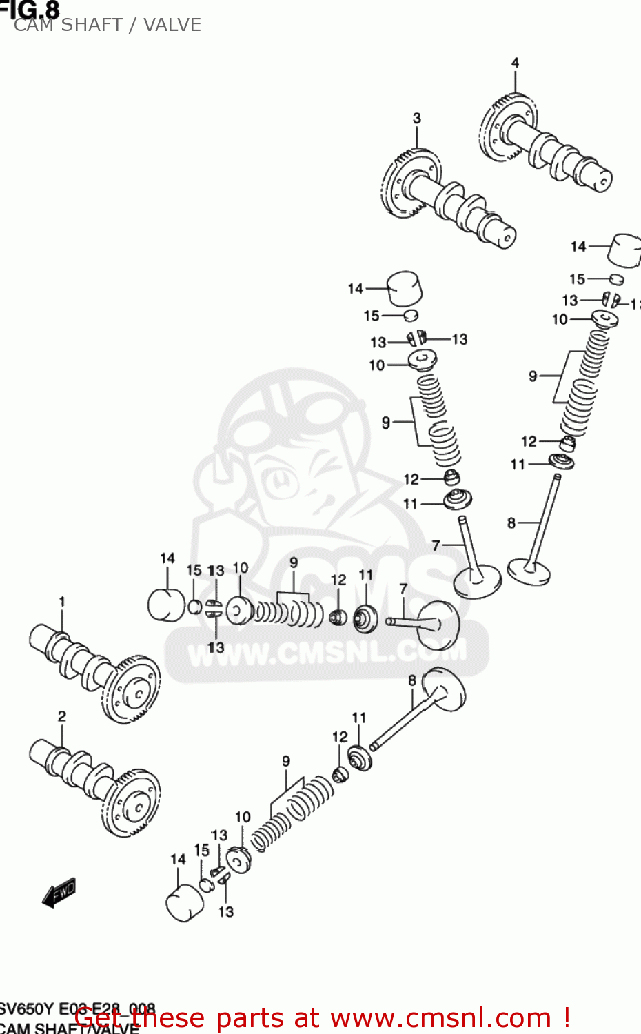 CAM SHAFT / VALVE SV650S 2002 (K2) USA (E03)