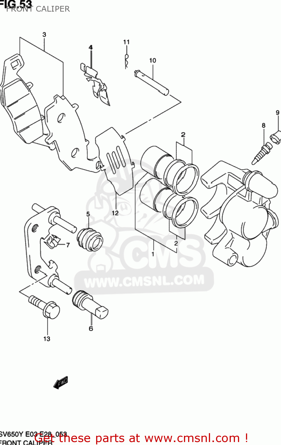 FRONT CALIPER SV650S 2002 (K2) USA (E03)