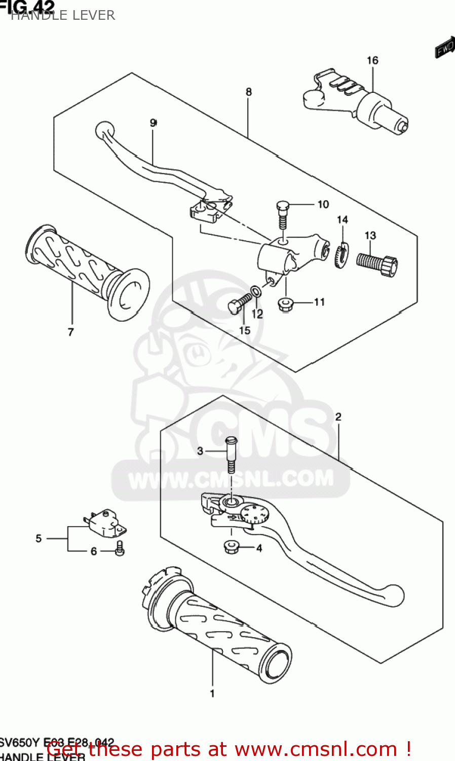 HANDLE LEVER SV650S 2002 (K2) USA (E03)