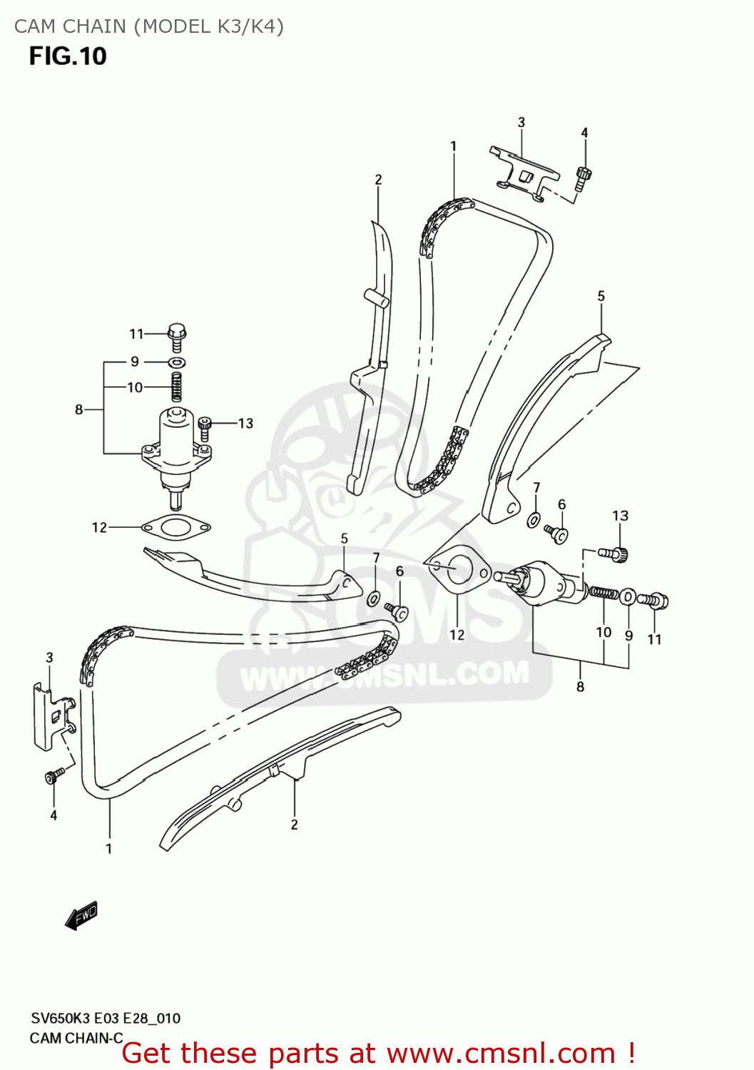 Suzuki SV650S 2003 (K3) USA (E03) CAM CHAIN (MODEL K3/K4) - buy ...