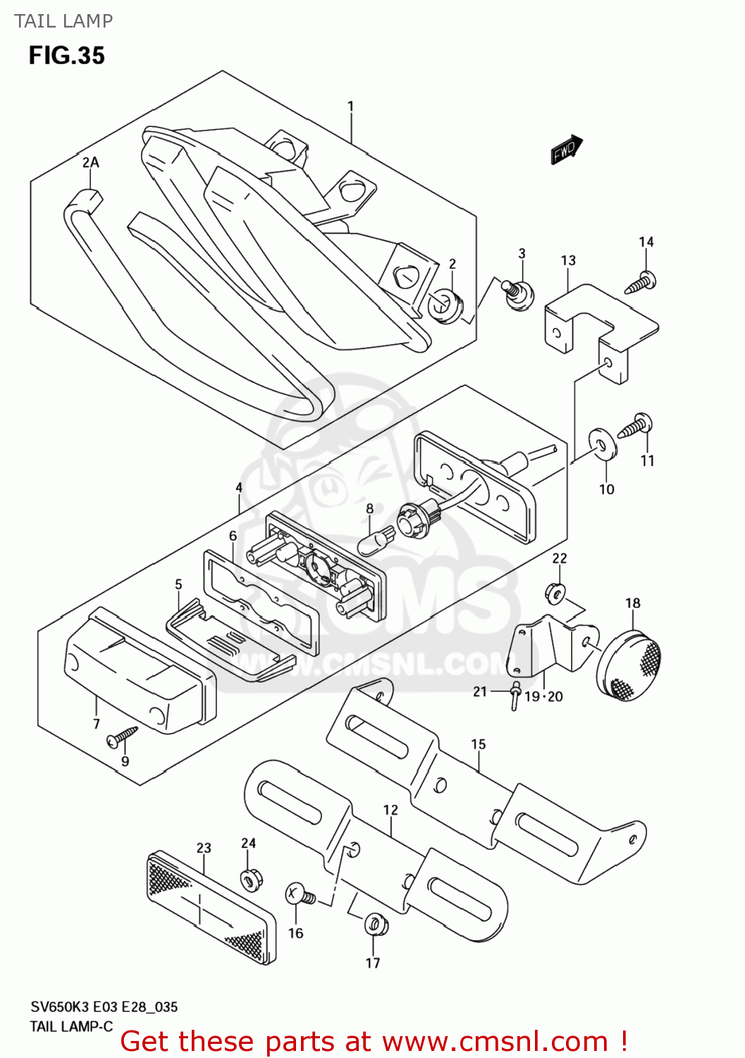 TAIL LAMP SV650S 2003 (K3) USA (E03)