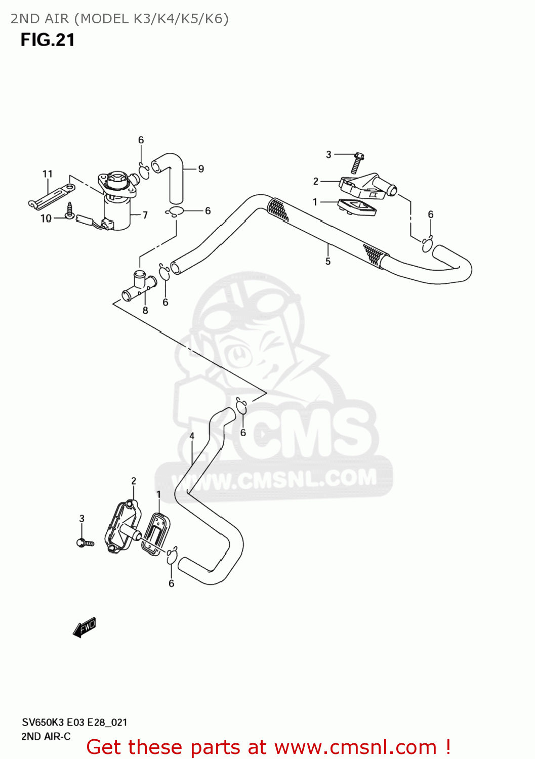 2ND AIR (MODEL K3/K4/K5/K6) SV650S 2004 (K4) USA (E03)