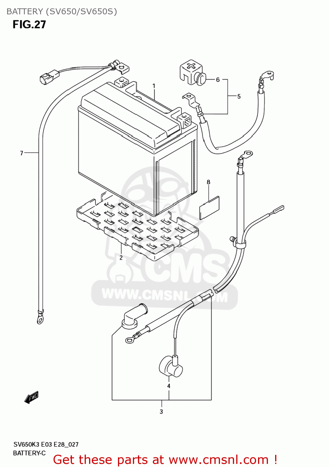 BATTERY (SV650/SV650S) SV650S 2004 (K4) USA (E03)