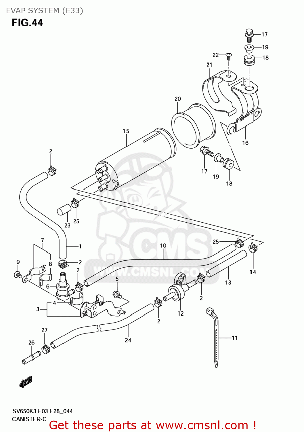 EVAP SYSTEM (E33) SV650S 2004 (K4) USA (E03)