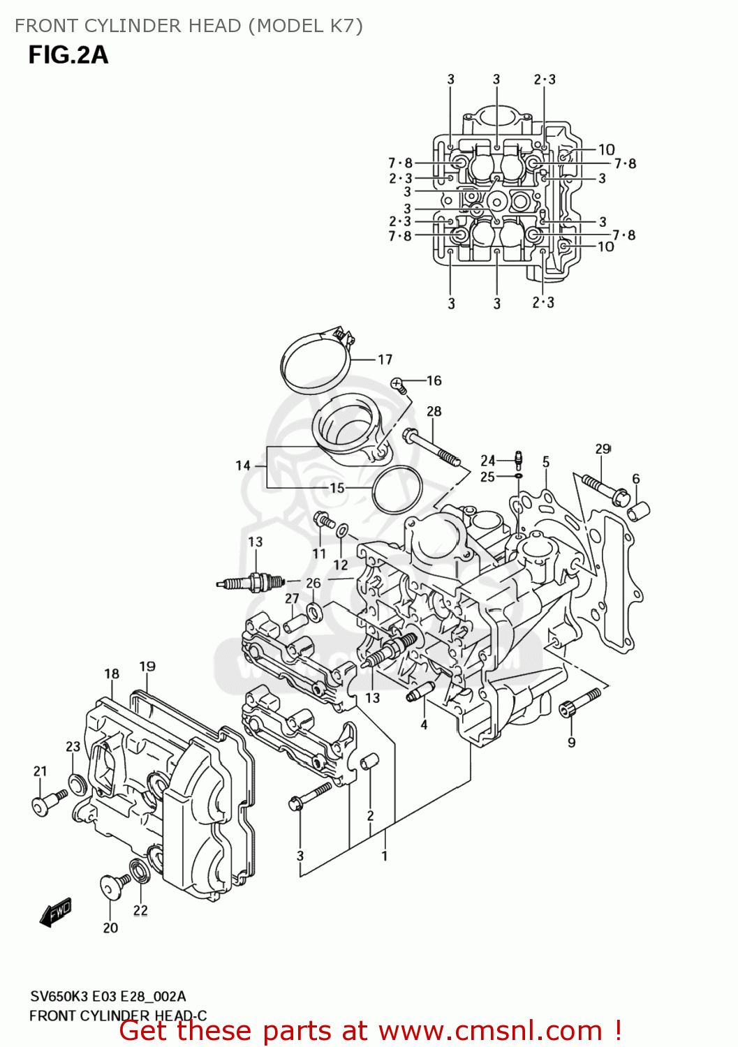 FRONT CYLINDER HEAD (MODEL K7) SV650S 2004 (K4) USA (E03)