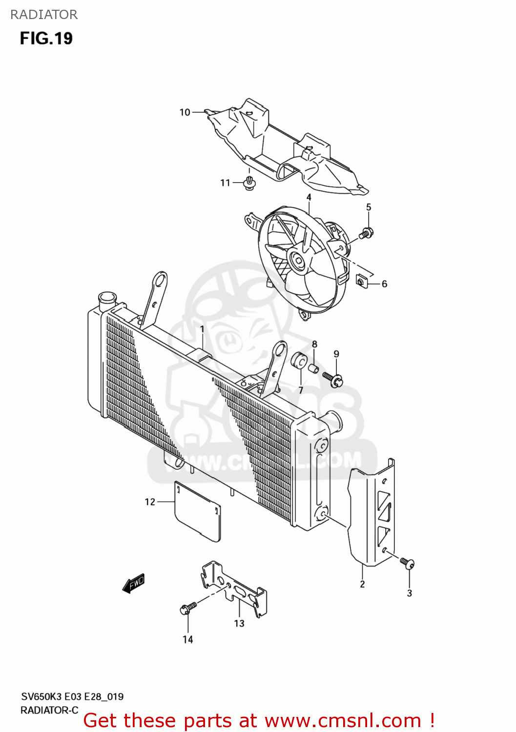 RADIATOR SV650S 2004 (K4) USA (E03)