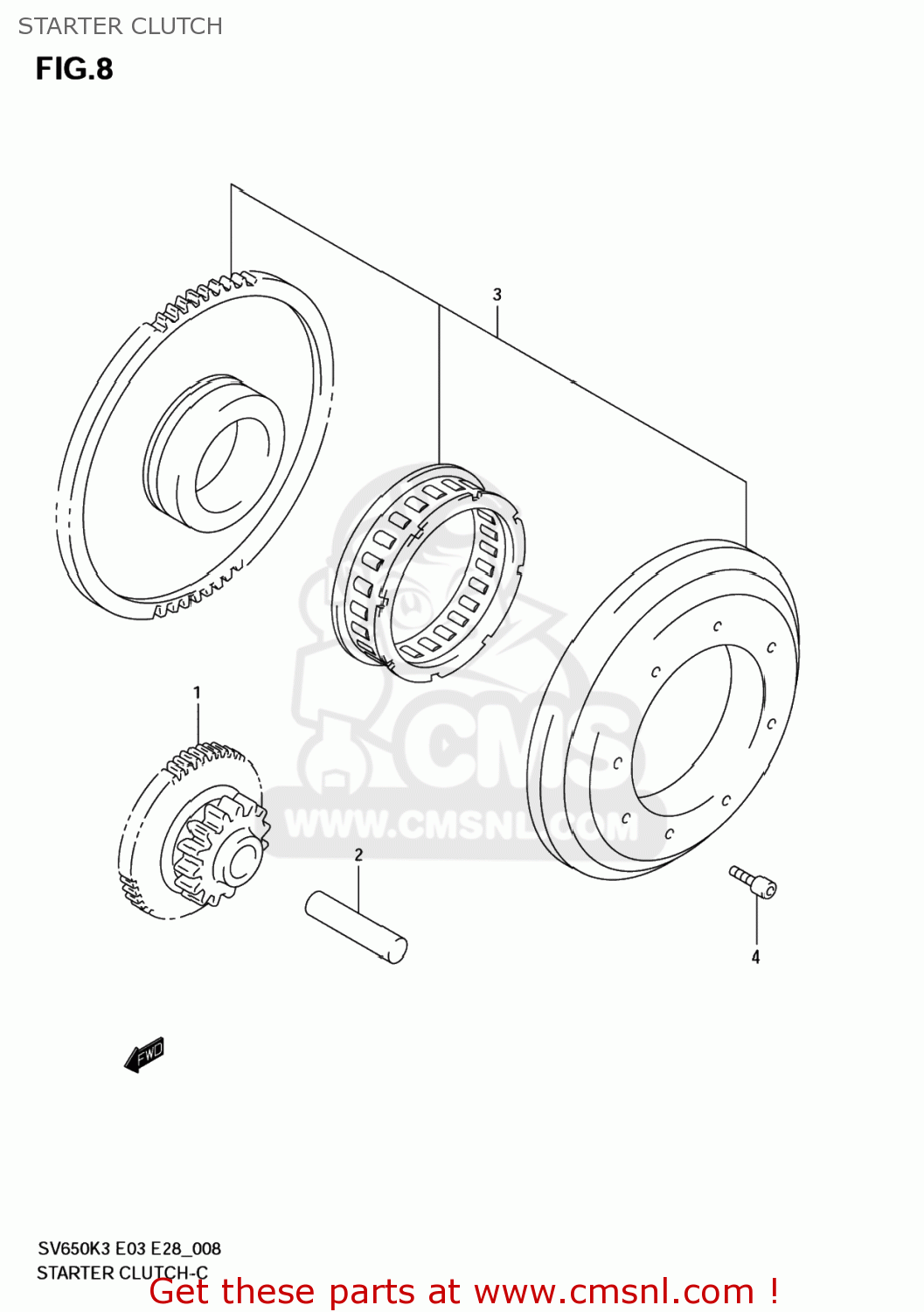 STARTER CLUTCH SV650S 2004 (K4) USA (E03)